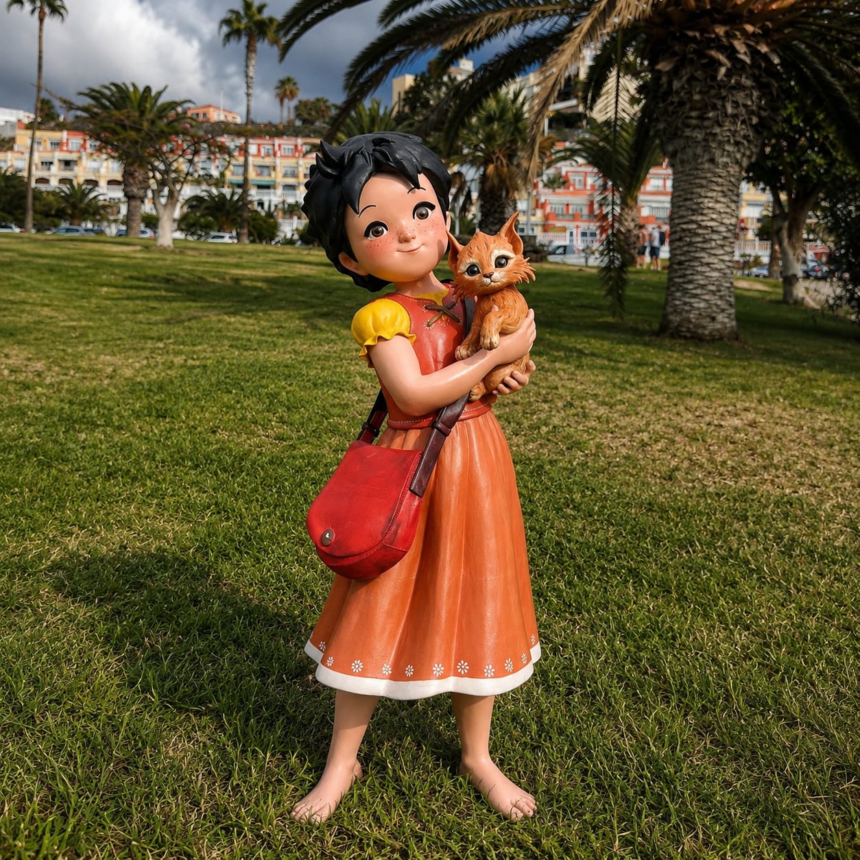 Life-size figure of Heidi from the 3 Doubles film