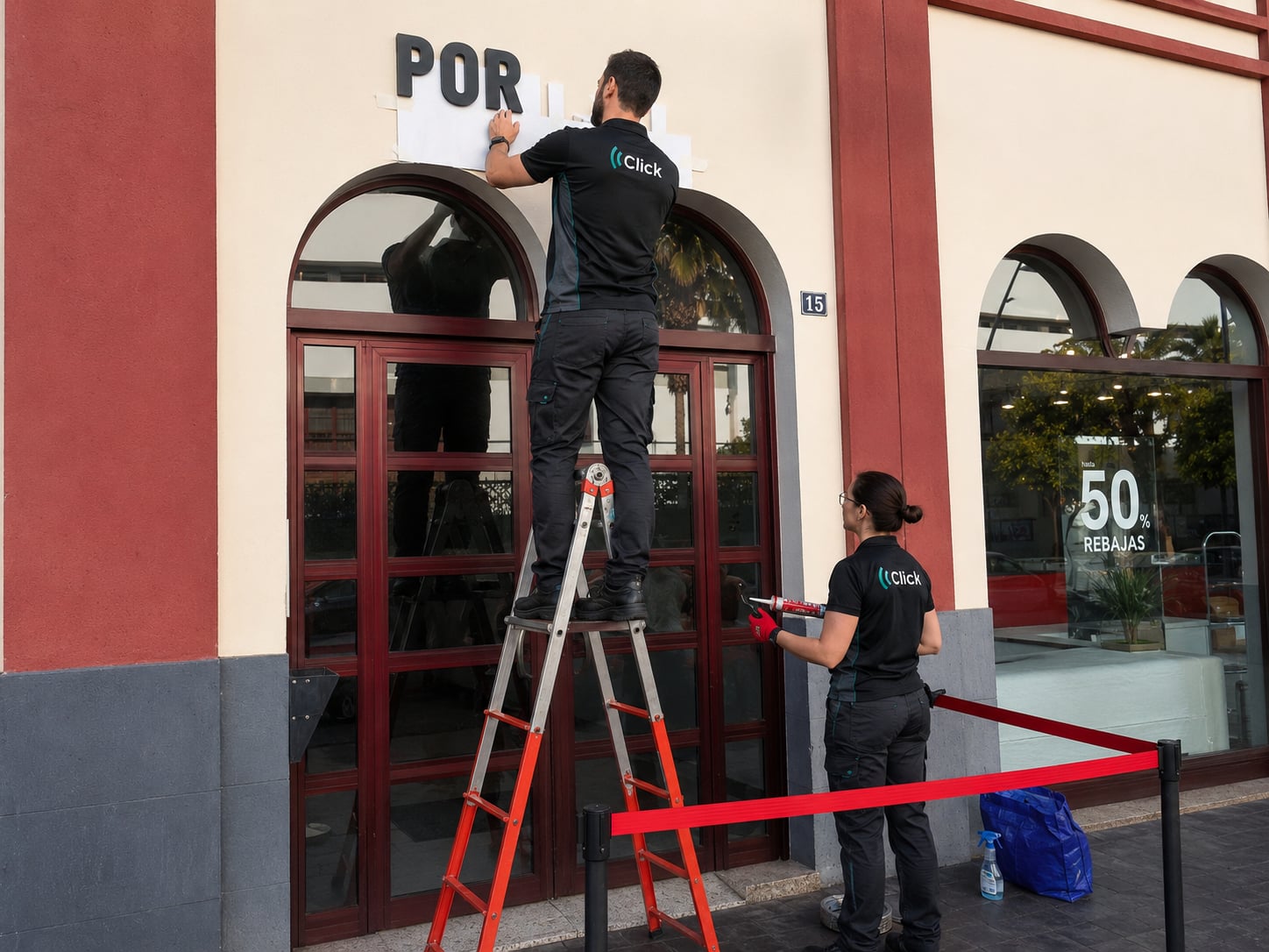 Click built-up letters