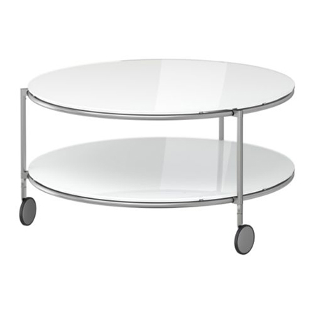 Round glass coffee table hire (Strind)